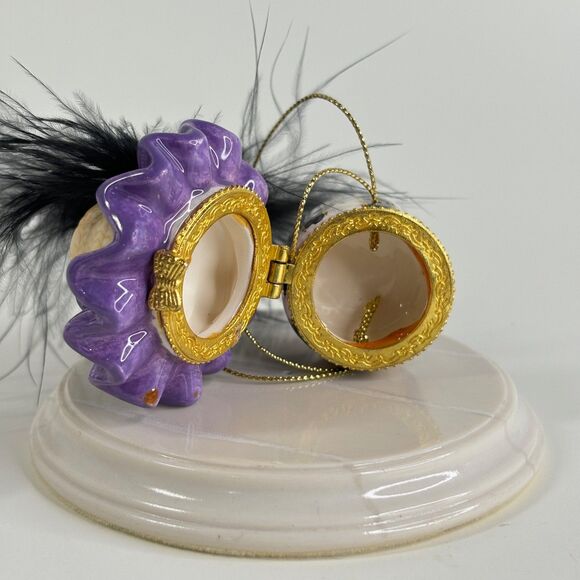 Porcelain Hinged Trinket Box Mud Pie Pillbox Fashion Set Hat Shoe Purse Vintage - Picture 5 of 11